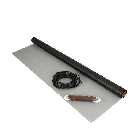 Phifer Fiberglass Insect Screen Kit w60'x14 Spline, Roller  36x25' Screen, Blk, 18x18 Mesh, One Roll 3032373